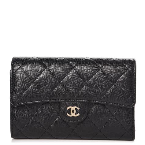 chanel medium wallet caviar|Long Wallets .